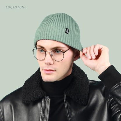Fisherman Beanie Cuffed Knit Winter Hat Trawler Sailor Watch Cap Men Women - color: Ribbed (Lavender)