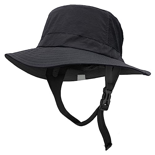 Seektop Surf Bucket Hat with UPF 50+ UV Protection, Waterproof Surfing Hat - color: Black