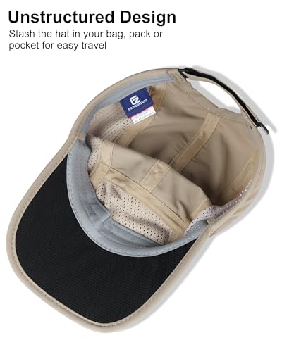 GADIEMKENSD Mens Folding Outdoor Hat Long Brim UPF 50+ Sun Protection - color: Folding Khaki