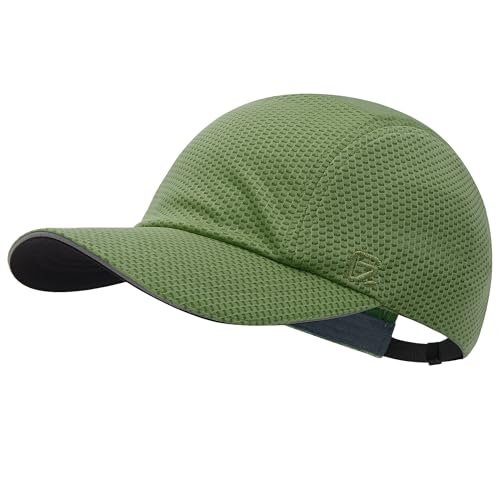 GADIEMKENSD Women's Race Day Running Cap Performance Mesh Hat - Excellent Ventilation, Lightweight, Reflective Safety - color: Dark Green