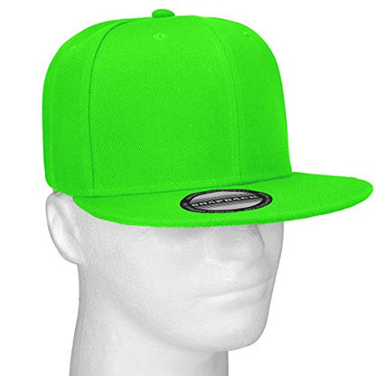 Classic Snapback Hat Cap Hip Hop Style Flat Bill Blank Solid Color Adjustable Size - color: 1pc Light Green
