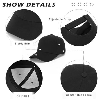 ZH Plain Adjustable Baseball Cap - Lot of 12 Unisex Blank Design Caps - color: Black