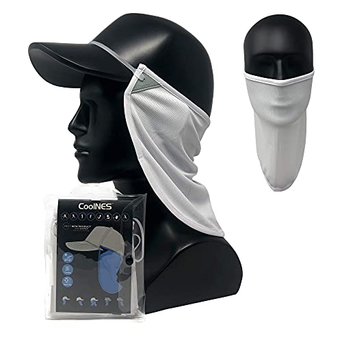 CoolNES - UV Sun Protection Neck Drape Adjustable Multifunctional 2 in 1 Face Covering for Outdoor Fishing - Unisex - color: Coolnes-whitesl