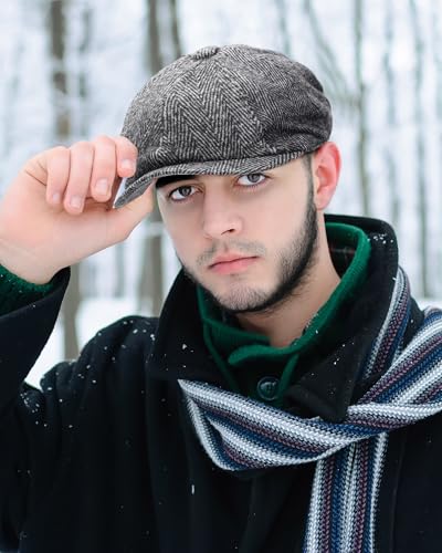 Suhine 6 Pcs Newsboy Cap for Men Octagonal Hat 8 Panel - style: Stylish