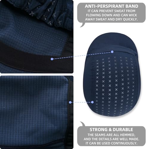 YKYWBIKE Cycling Cap for Men & Women,Sun Protection Cycling Hat Under Cycling Helmet,Cooling Helmet Liner with Sun Visor - color: Dark Blue