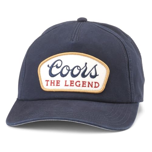 AMERICAN NEEDLE Unisex Coors Beer Patch Adjustable Snapback Baseball Hat - color: Coors the Legend Roscoe (Navy)