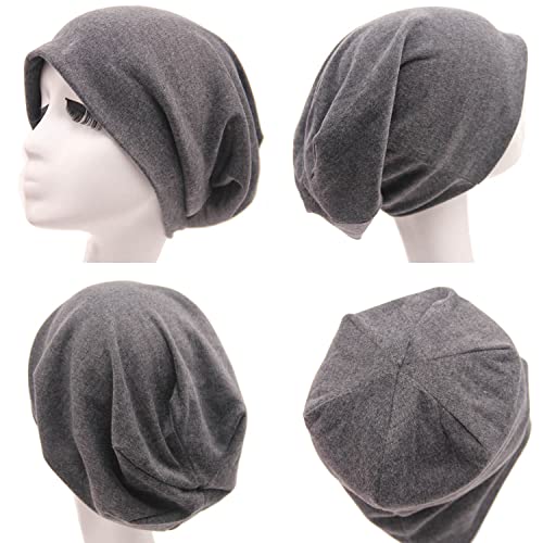 DOOVID Slouchy Beanie for Women Men Baggy Beanie Hats Casual Stretch Knit Hip-Hop Skull Caps - color: Orange