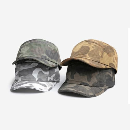 Camouflage Short Brim Baseball Caps Mens Quick Dry Unstructured Breathable Cap 5 Panel Ultra-Thin Umpire Hats K516 - color: Green