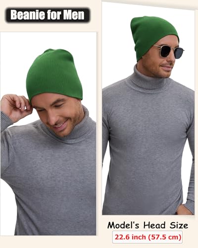 100% Cotton Beanie Hat for Men Women Cuffless Warm Winter Hats - color: 1pcs-turquoise Green