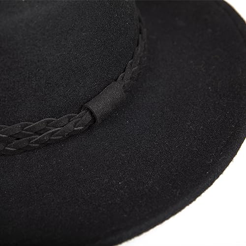 Lucky Brand Womens Ranger Hat | Wide Brim | Felt | Rancher | Americana | Western Inspired | Classic | Fashion | Cowboy - color: Boater - Black