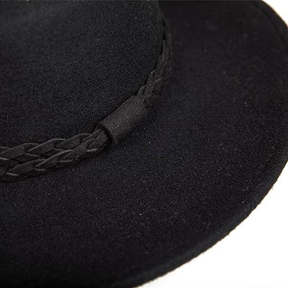 Lucky Brand Womens Ranger Hat | Wide Brim | Felt | Rancher | Americana | Western Inspired | Classic | Fashion | Cowboy - color: Boater - Black