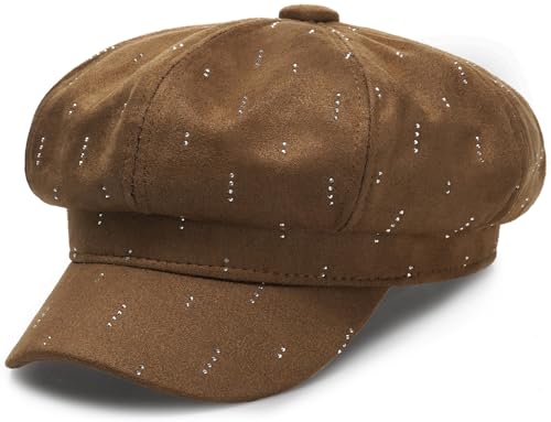 Newsboy Caps for Women Classic Beret Hats Autumn Winter Cap - color: D-brown