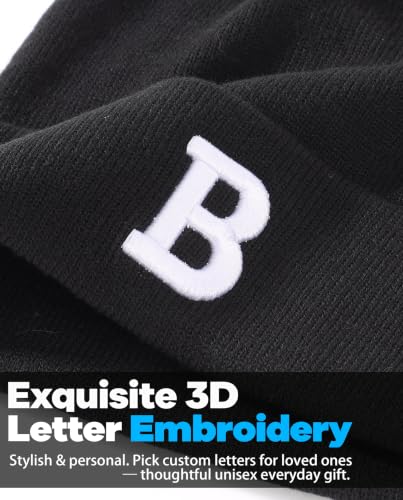 Connectyle Men's Cuffed Beanie Hat Double Layer Knit Winter Watch Cap - color: Black-b