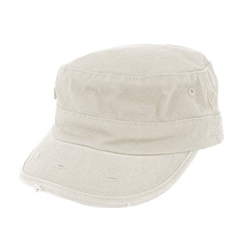 ARMYCREW Washed Cotton Army BDU Style Fitted Military Cap - color: White, size: Small-Medium