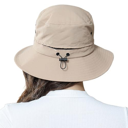 Packable Bucket Hat for Women Waterproof UV Protection Sun Hat - color: Light Brown