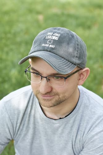 Primitives by Kathy Dad Joke Loading Baseball Cap, Stonewashed Black with Adjustable Metal Buckle