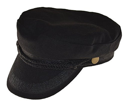 Broner Wool Blend Fisherman Cap Greek Sailor Hat Black - size: X-Large