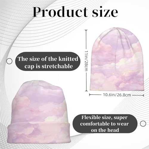 Unisex Stretch Knit Beanie Hat - color: Iridescent Cloud