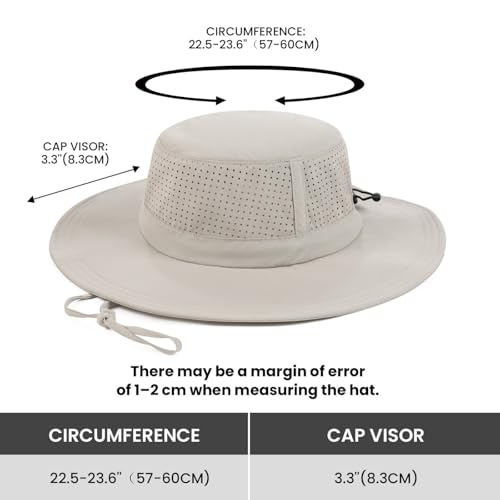 Men Breathable Adjustable Safari Boonie Hat - color: Khaki