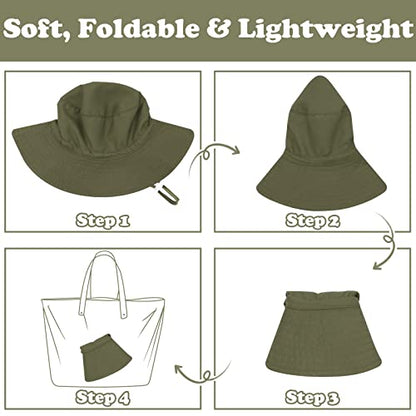 Sarfel Baby Sun Hat Summer Baby Boy Hats UPF 50+ Sun Protection Toddler Hat Bucket for Baby Girl Adjustable Kid Cap - color: B Army Green, size: 0-6 Months