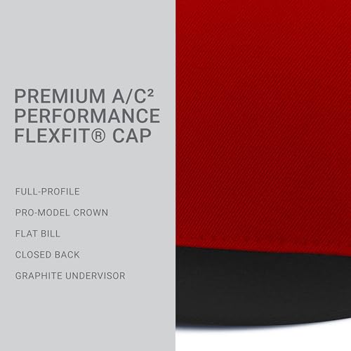 Pacific Headwear Unisex-Adult Pacific Headwear Premium a/C² Performance Flexfit® Cap - color: Red/Black, size: Small-Medium