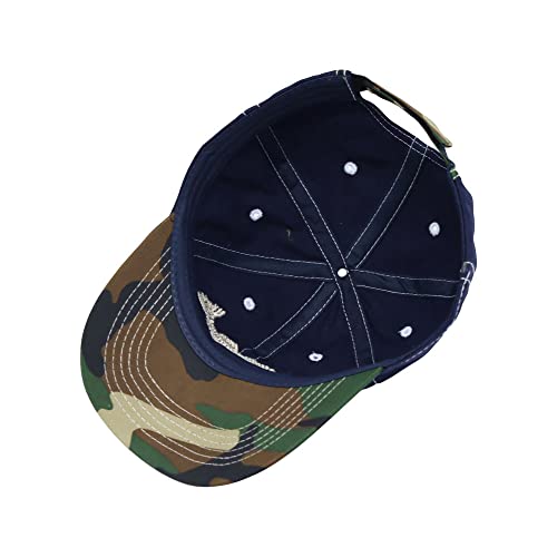 WITHMOONS Cotton Fishing Hat Fish Bone Embroidery Trucker Dad Baseball Cap YZ10119 - color: Navy