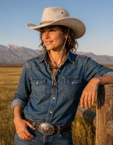 Classic Western Rolled-up Vegan Suede Cowboy Hat - color: White