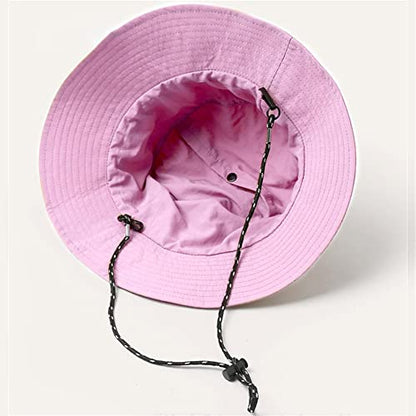Waterproof Bucket Hat for Women and Men - UV Protection Beach Sun Hat Fishing Safari Boonie Hat Rain Hat Adjustable Packable - color: Pink - Waterproof