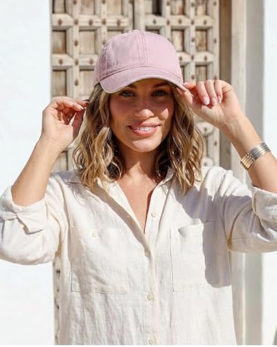 Zylioo XXL Baseball Cap for Big Heads Men Women, Washed Denim Dad Hat - color: Light Pink, size: X-Large-XX-Large