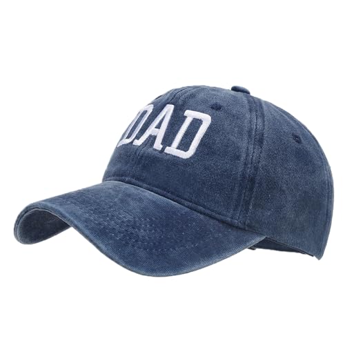 Mom and Dad Hats Fathers Day Mothers Day Embroidered Adjustable Baseball Cap New Parents Gift for Couples - color: Dad-navy Blue