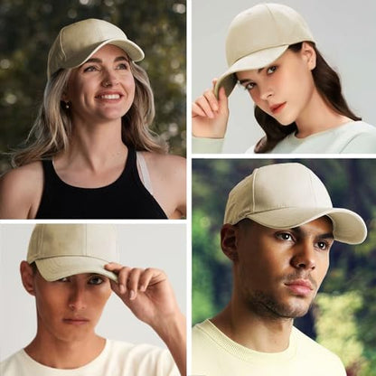 Adjustable Cotton Baseball Cap for Men Women - color: Beige