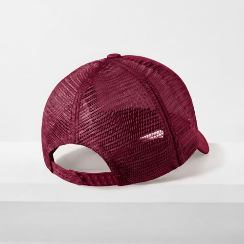 CHOK.LIDS Blank Foam Trucker Hat, Retro Mesh Rope Snapback Cap, Men Women - color: Curved Brim (Burgundy)