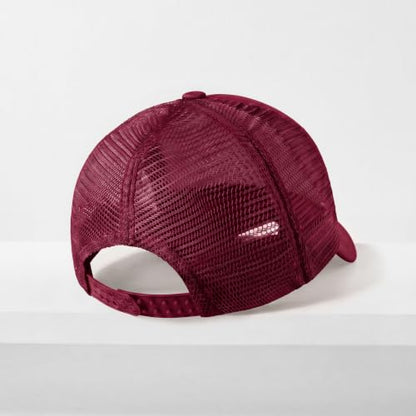CHOK.LIDS Blank Foam Trucker Hat, Retro Mesh Rope Snapback Cap, Men Women - color: Curved Brim (Burgundy)
