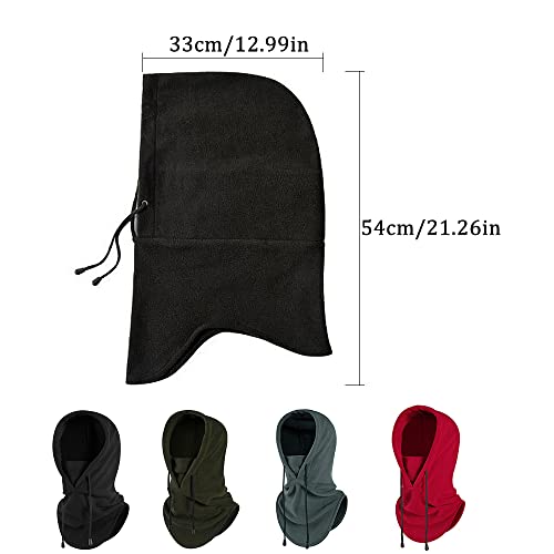Qavctw 2 Pack Balaclava Masks Fleece Windpproof Cold Weather Full Face Mask - color: Black& Black