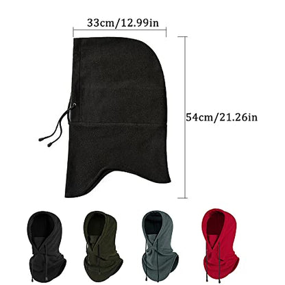 Qavctw 2 Pack Balaclava Masks Fleece Windpproof Cold Weather Full Face Mask - color: Black& Black
