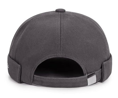 DIYDECAL Retro Brimless Skullcap Hat Docker Cap,Sailor Worker Hat Beanie Hat for Mens - color: Grey