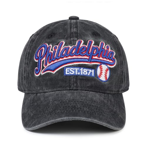 Baseball Cap Unstructured Classic Vintage Embroidered Ball Hat Men Women - color: Philadelphia