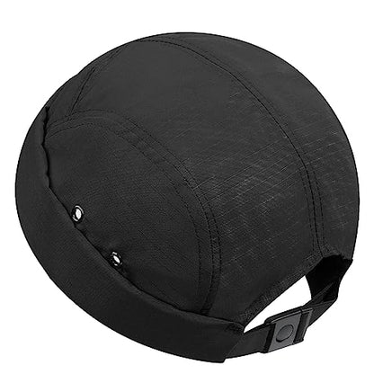 Clakllie Quick Dry Brimless Docker Cap for Men Summer Beanie Sailor Skullcap Lightweight Waterproof Adjustable No Brim Hat - color: S-dbh01-black