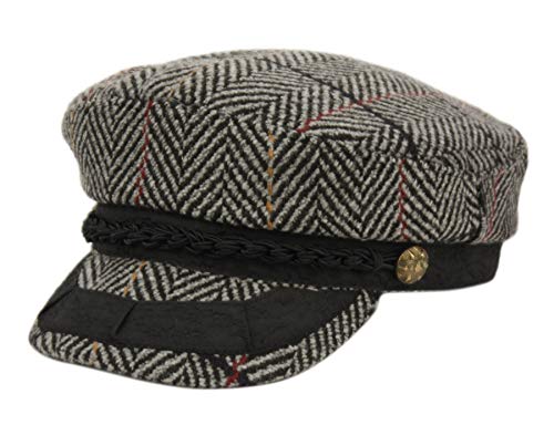EPOCH Men's Greek Fisherman Sailor Fiddler Winter Wool Driver Hat Flat Cap - color: Cd5034gray, size: Large-X-Large