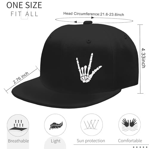 Snapback Hats for Men Puerto Rico Flag Hat Flat Bill Hats for Men Fitted Black Baseball Cap Mens - color: Finger