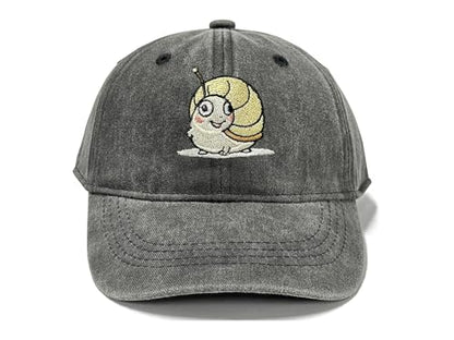 Adjustable Embroidery Animal Baseball Hat for Kid Toddler Child - color: Snail (Washed Black)