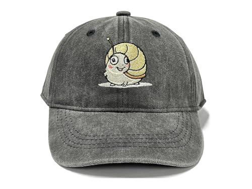 Adjustable Embroidery Animal Baseball Hat for Kid Toddler Child - color: Snail (Washed Black)