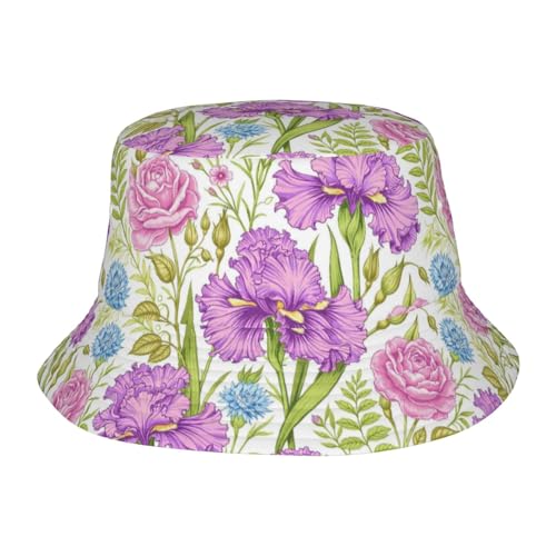 Bucket Hat Unisex for Men Women Cute Funny Fashion Fishing Hat Trippy Art Casual Fisherman Cap - color: Flower2