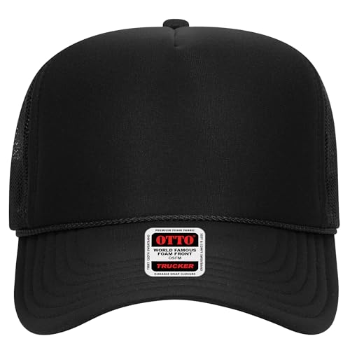 BROTHER TRUCKERS The World's Greatest Polyester Trucker Hat Blank in 73+ Colors - Wholesale Snapback Hat - color: Black