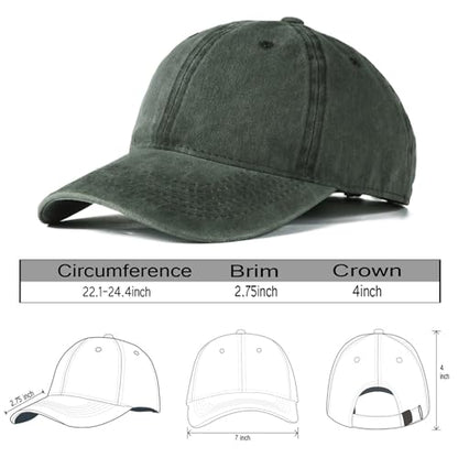 Edoneery Baseball Cap for Men and Women, Low Profile Washed Cotton Dad Hat - color: Army Green