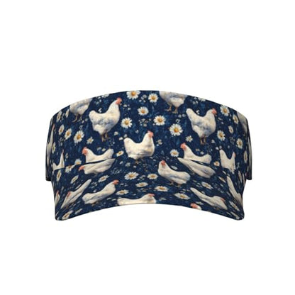 Unisex Adjustable Sports Sun Visor - color: Chickens