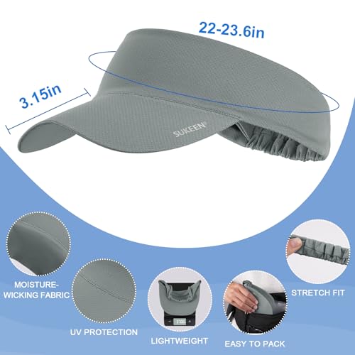 Sukeen Cooling Stretchy Sun Visor for Women Men UV Protection Cooling Hat - color: Dark Gray