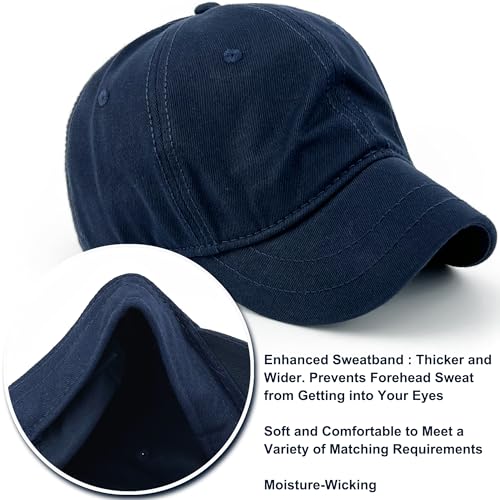Loneshark Short Brim Baseball Cap for Running Small Bill Umpire Hat - color: Navy