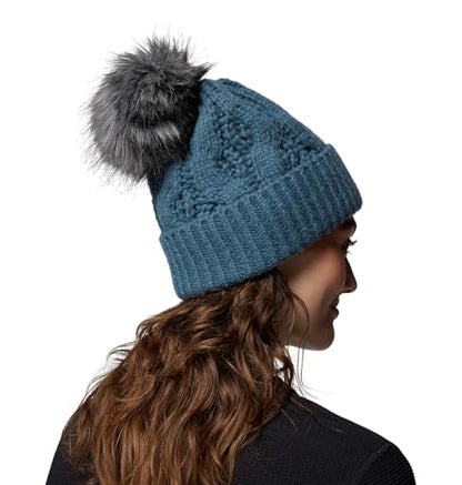 Columbia Women's Boundless Days Cable Knit Pom Beanie - color: Everblue