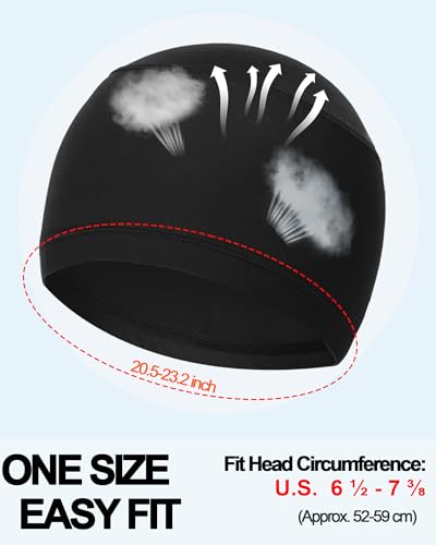 Cooling Skull Caps Helmet Liner Hard Hat Sweat Liner Motorcycle Cycling Cap - color: 3pcs Black